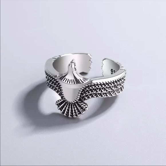 new Eagle Wing Sterling Silver Ring - Picture 2 of 10